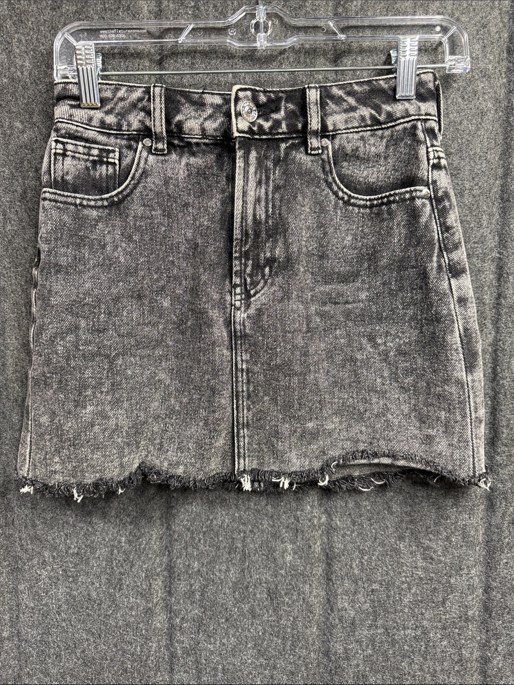 PacSun Black and White Acid-Wash Denim Skirt